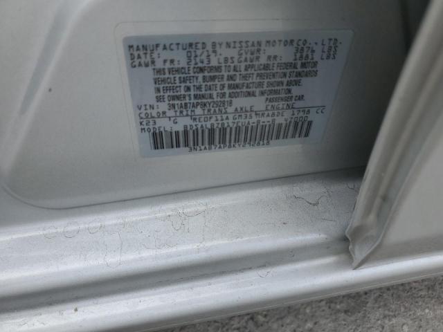 3N1AB7AP8KY292818 - 2019 NISSAN SENTRA S SILVER photo 12