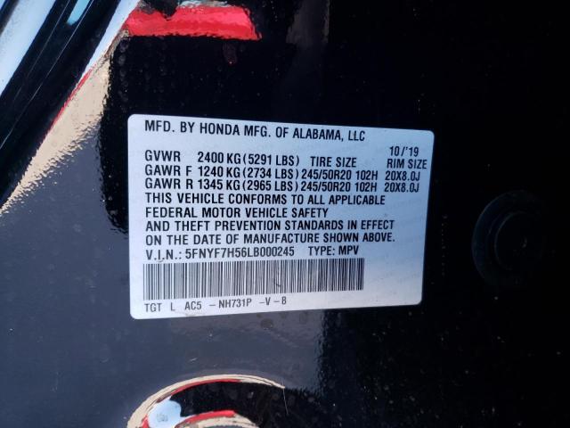 5FNYF7H56LB000245 - 2020 HONDA PASSPORT EXL رمادي صورة 13