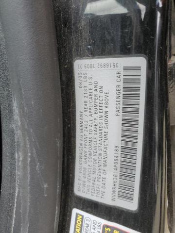 WVWRH63B14P094189 - 2004 VOLKSWAGEN PASSAT GLX Qara foto 12