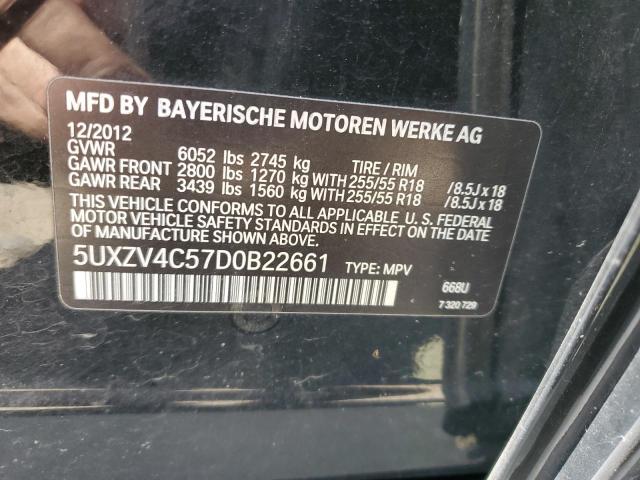 5UXZV4C57D0B22661 - 2013 BMW X5 XDRIVE35I BLACK photo 12