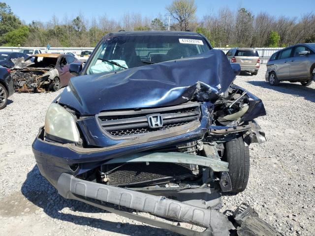 2HKYF18644H567465 - 2004 HONDA PILOT EXL BLUE photo 5