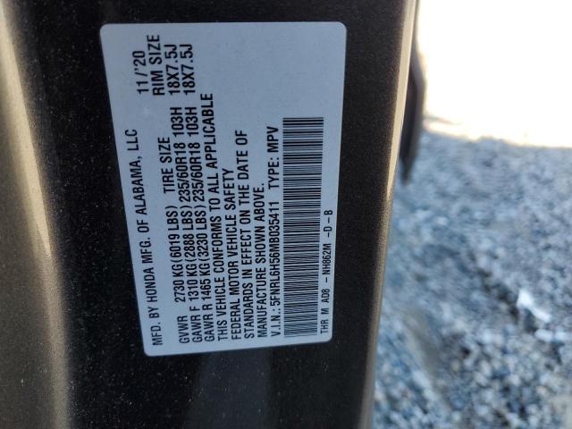 5FNRL6H56MB035411 - 2021 HONDA ODYSSEY EX GRAY photo 13