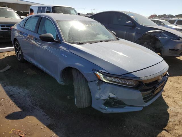 1HGCV3F22NA031262 - 2022 HONDA ACCORD HYBRID SPORT GRAY photo 4