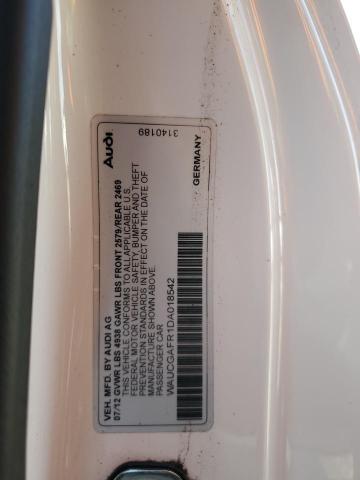 WAUCGAFR1DA018542 - 2013 AUDI S5 PREMIUM PLUS თეთრი ფოტო 12