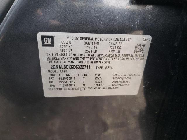 2GNALBEK6D6332711 - 2013 CHEVROLET EQUINOX LS CHARCOAL photo 13