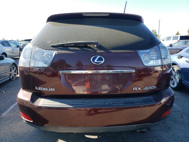 JTJHW31U382040154 - 2008 LEXUS RX 400H BURGUNDY photo 6