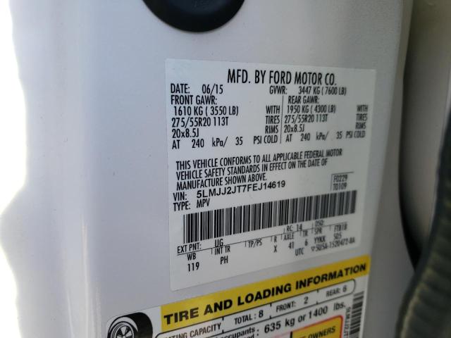 5LMJJ2JT7FEJ14619 - 2015 LINCOLN NAVIGATOR WHITE photo 12