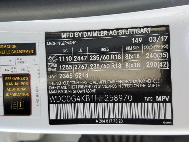 WDC0G4KB1HF258970 - 2017 MERCEDES-BENZ GLC 300 4MATIC WHITE photo 13