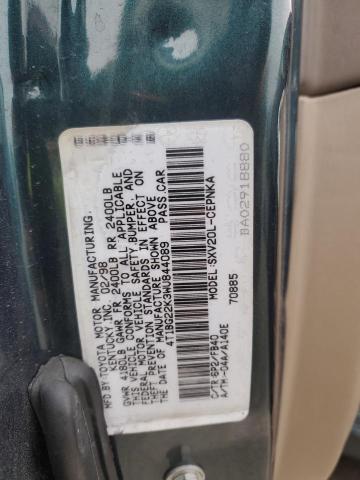 4T1BG22K3WU844089 - 1998 TOYOTA CAMRY CE TEAL photo 12