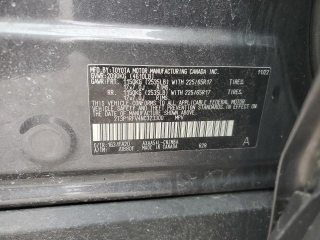 2T3P1RFV4NC323300 - 2022 TOYOTA RAV4 XLE GRAY photo 13