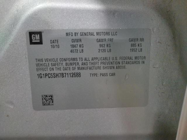 1G1PC5SH7B7112688 - 2011 CHEVROLET CRUZE LS SILVER photo 12