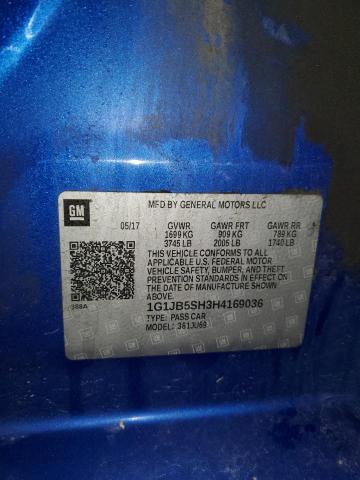 1G1JB5SH3H4169036 - 2017 CHEVROLET SONIC LS ლურჯი ფოტო 12