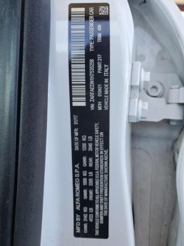 ZARFAEDN1H7535258 - 2017 ALFA ROMEO GIULIA Q4 白色 照片 12