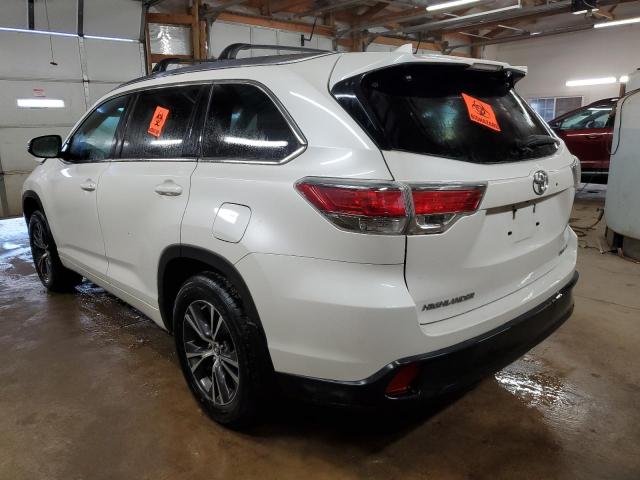 5TDJKRFH5GS276410 - 2016 TOYOTA HIGHLANDER XLE 白色 照片 2