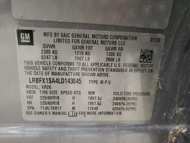 LRBFX1SA4LD143045 - 2020 BUICK ENVISION PREFERRED GRAY photo 14