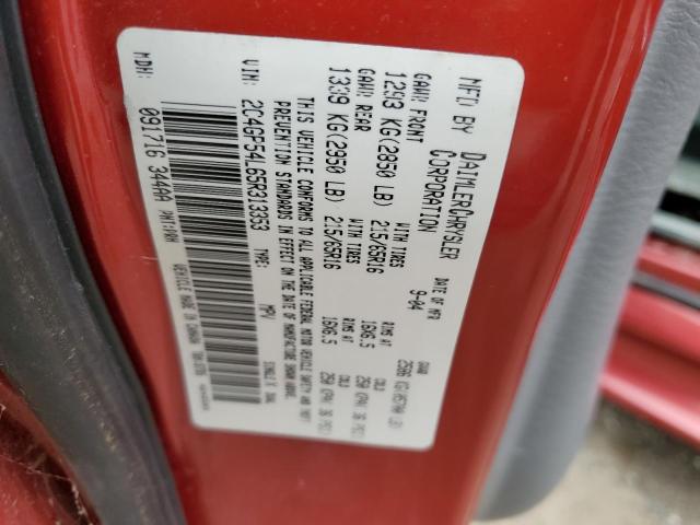 2C4GP54L65R313353 - 2005 CHRYSLER TOWN & COU TOURING წითელი ფოტო 13