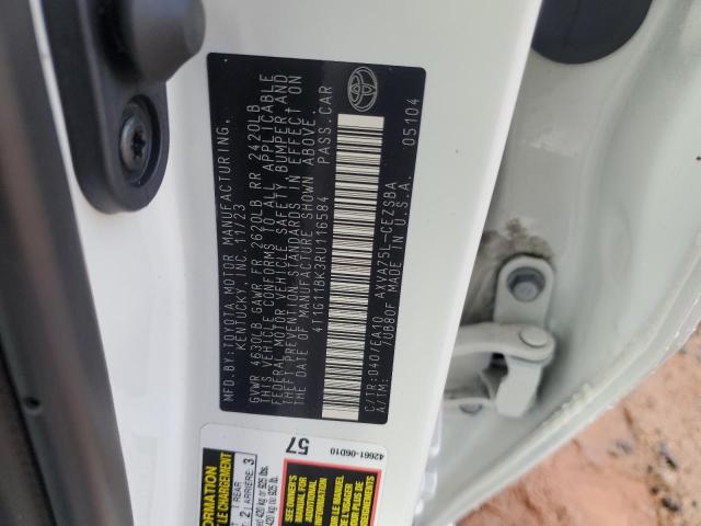 4T1G11BK3RU116584 - 2024 TOYOTA CAMRY SE NIGHT SHADE WHITE photo 12