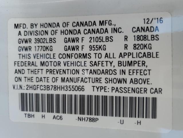 2HGFC3B78HH355066 - 2017 HONDA CIVIC EXL Ağ foto 12