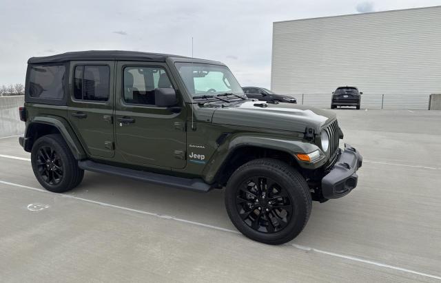 1C4JJXP67MW704686 - 2021 JEEP WRANGLER U SAHARA 4XE GREEN photo 1