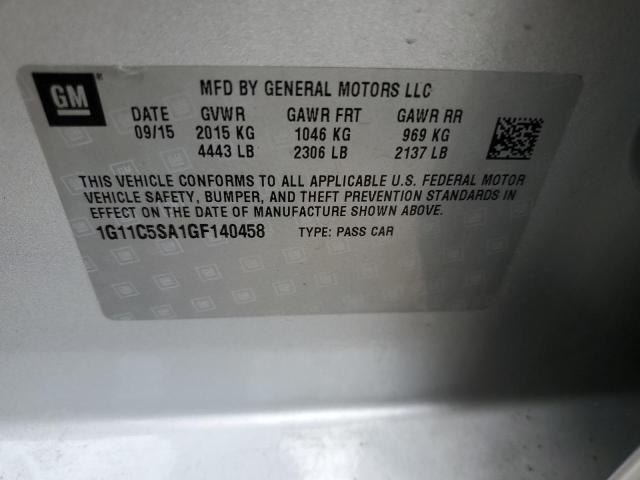 1G11C5SA1GF140458 - 2016 CHEVROLET MALIBU LIM LT 银色 照片 12