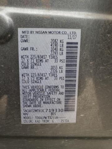 5N1AT2MTXJC719330 - 2018 NISSAN ROGUE S GRAY photo 13