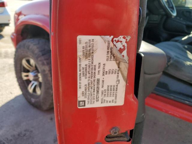 1GTCT19W528139580 - 2002 GMC SONOMA RED photo 12