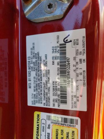 1FA6P8TH4F5336497 - 2015 FORD MUSTANG RED photo 12