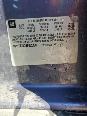 1G11C5SL2EF302788 - 2014 CHEVROLET MALIBU 1LT BLUE photo 12