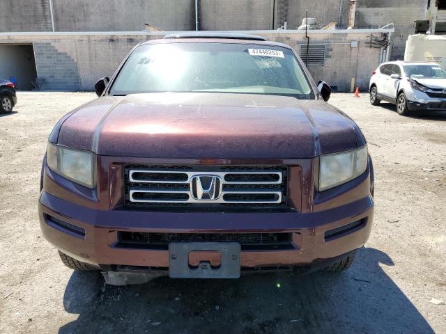 2HJYK16508H537881 - 2008 HONDA RIDGELINE RTL BURGUNDY photo 5