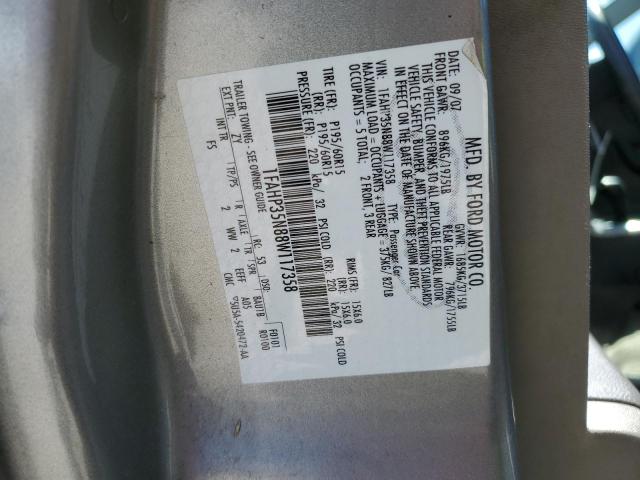 1FAHP35N88W117358 - 2008 FORD FOCUS SE SILVER photo 12