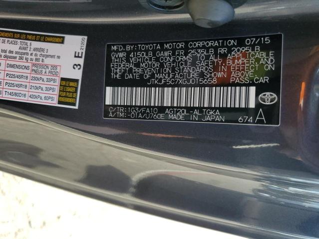 JTKJF5C7XGJ015658 - 2016 TOYOTA SCION TC 灰色 照片 12