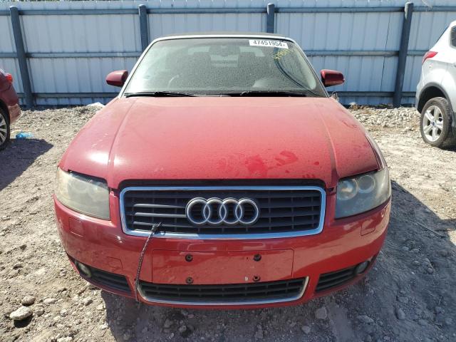 WAUAC48H96K007553 - 2006 AUDI A4 1.8 CABRIOLET RED photo 5