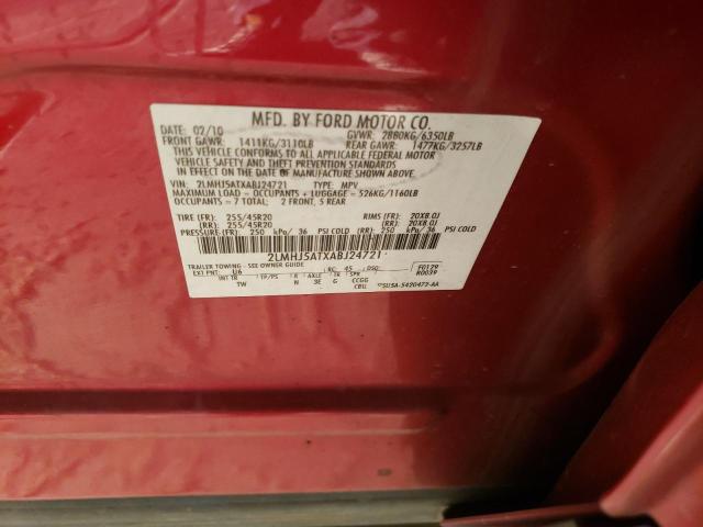 2LMHJ5ATXABJ24721 - 2010 LINCOLN MKT RED photo 12