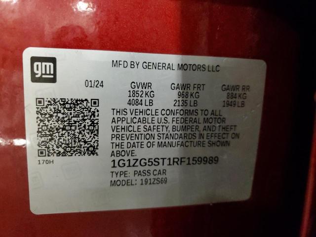 1G1ZG5ST1RF159989 - 2024 CHEVROLET MALIBU RS 红色 照片 12