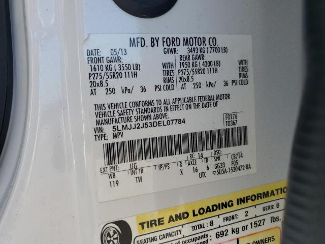 5LMJJ2J53DEL07784 - 2013 LINCOLN NAVIGATOR თეთრი ფოტო 13