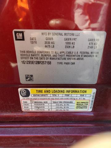 1G1ZE5E12BF257158 - 2011 CHEVROLET MALIBU LTZ 红色 照片 12