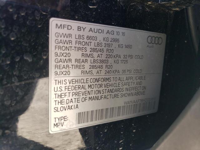 WA1VAAF78HD033615 - 2017 AUDI Q7 PRESTIGE 黑色 照片 13