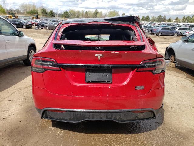 7SAXCBE68NF353273 - 2022 TESLA MODEL X RED photo 6