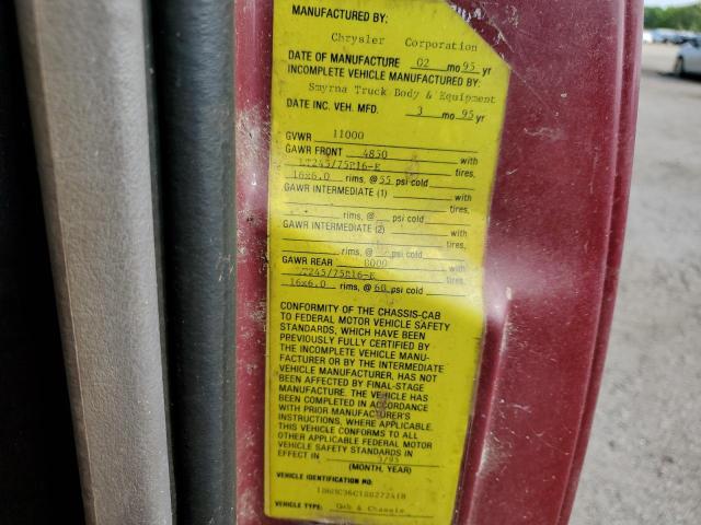 1B6MC36C1SS272418 - 1995 DODGE RAM 3500 BURGUNDY photo 12