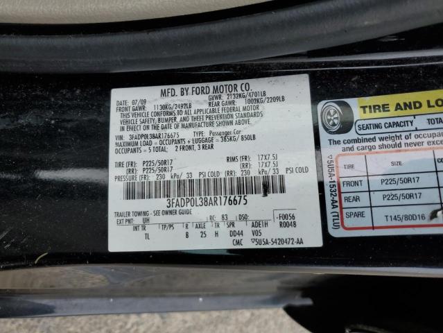 3FADP0L38AR176675 - 2010 FORD FUSION HYBRID BLACK photo 13