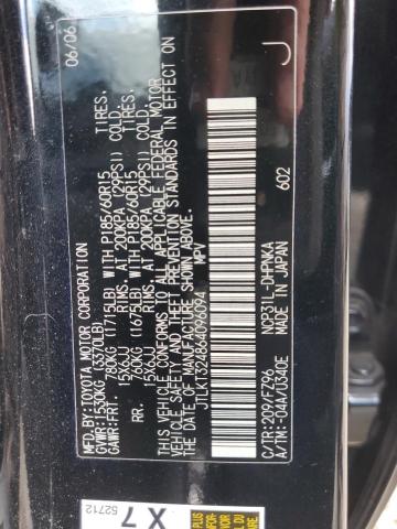 JTLKT324864096094 - 2006 TOYOTA SCION XB Чорний фото 12