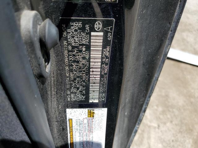 JTKDE177750014831 - 2005 TOYOTA SCION TC BLACK photo 12