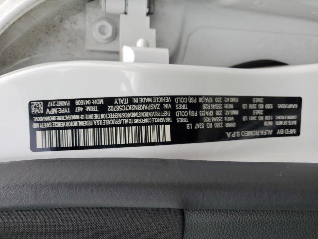 ZASPAKBN2K7C58702 - 2019 ALFA ROMEO STELVIO TI WHITE photo 14