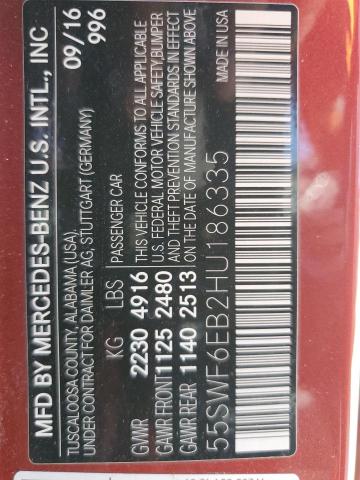 55SWF6EB2HU186335 - 2017 MERCEDES-BENZ C 43 4MATIC AMG RED photo 12