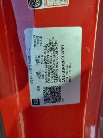 1G1FB1RX2P0158787 - 2023 CHEVROLET CAMARO LS წითელი ფოტო 12