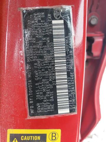 2T1KR32E98C696030 - 2008 TOYOTA COROLLA MA XR RED photo 13