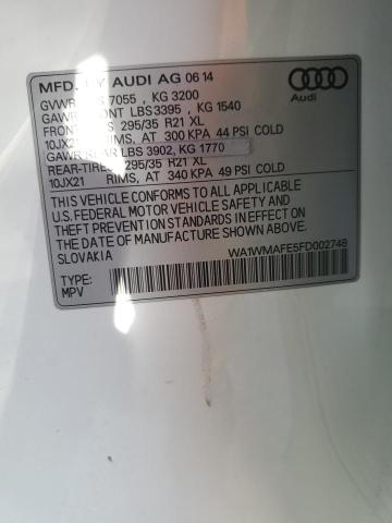 WA1WMAFE5FD002748 - 2015 AUDI Q7 TDI PRESTIGE WHITE photo 13