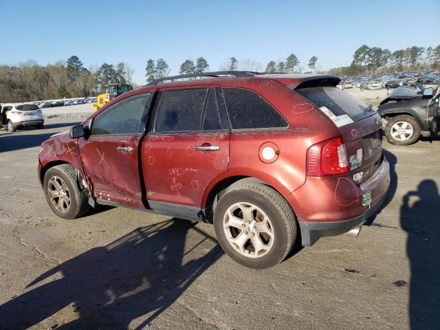 2FMDK3JC1EBA94025 - 2014 FORD EDGE SEL BURGUNDY photo 2