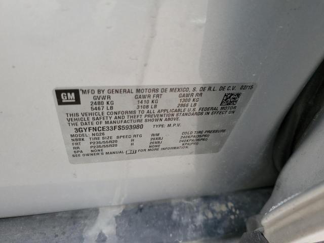 3GYFNCE33FS593980 - 2015 CADILLAC SRX PERFORMANCE COLLECTION Argent photo 13