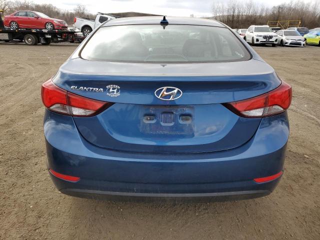 KMHDH4AE4GU600000 - 2016 HYUNDAI ELANTRA SE BLUE photo 6